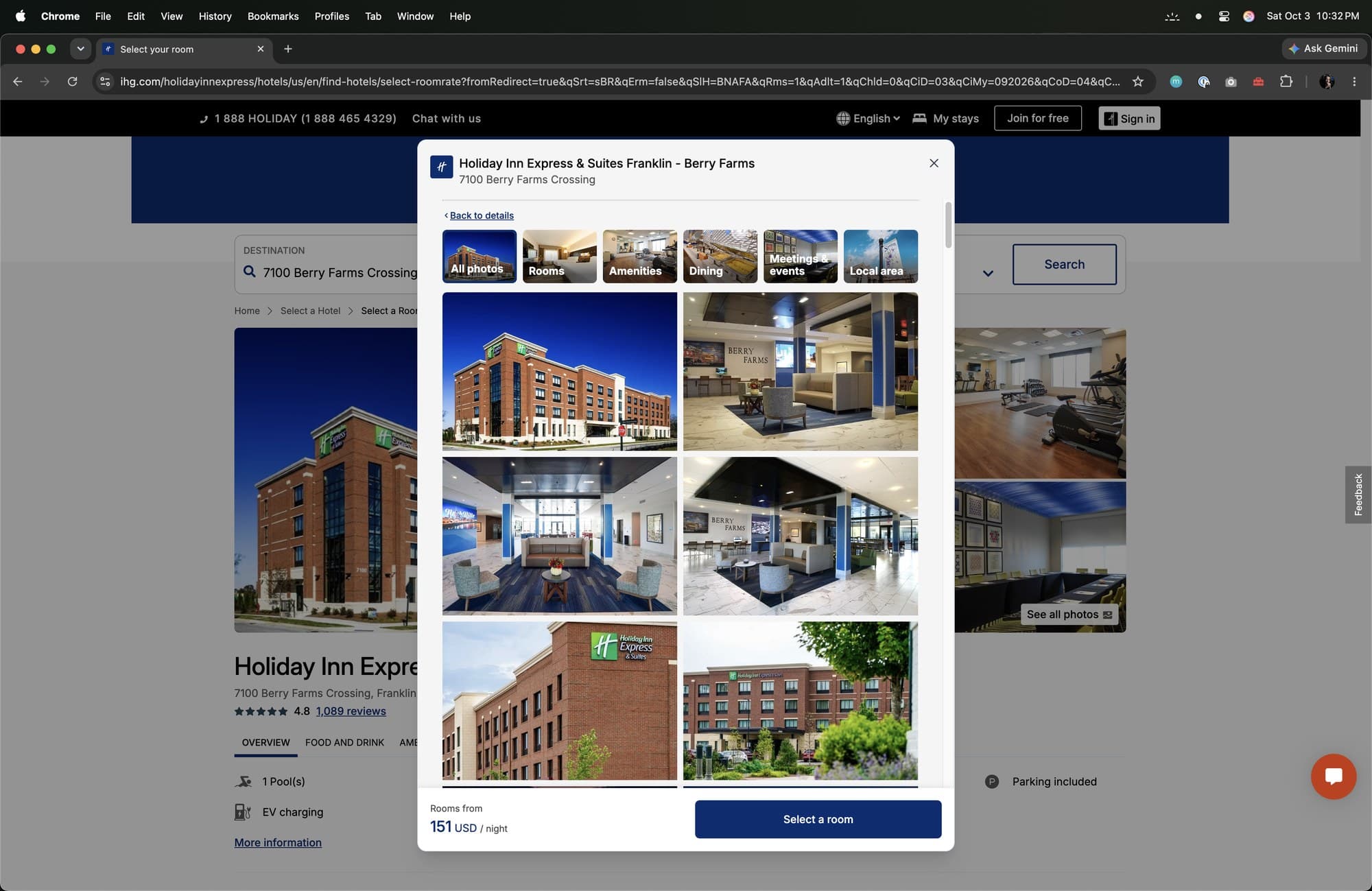 The IHG.com photo gallery for Holiday Inn Express and Suites Franklin, Berry Farms, showing the All photos view
